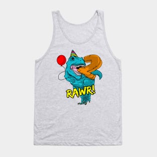 2 years old birthday dinosaur Tank Top